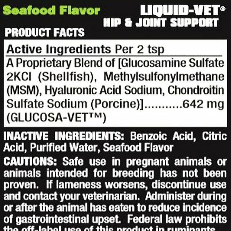 Cat Vitamins & Supplements * | Outlet Liquid-Vet Hip & Joint Support Seafood Flavor Cat Supplement, 8-Oz Bottle