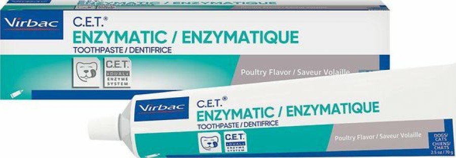 Cat Healthcare * | New Bundle: Virbac C.E.T. Enzymatic Poultry Flavor Dog & Cat Toothpaste, 70 Gram + Virbac C.E.T. Enzymatic Seafood Flavor Dog & Cat Toothpaste, 70 Gram