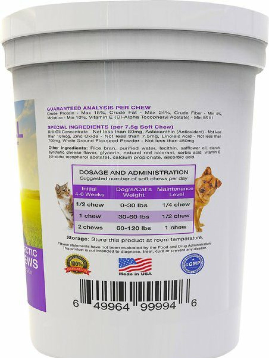 Cat Vitamins & Supplements * | New Hanzi Pets Tru-Krill Antarctic Krill Oil Omega-3 & Astaxanthin Dog & Cat Soft Chews, 60 Count