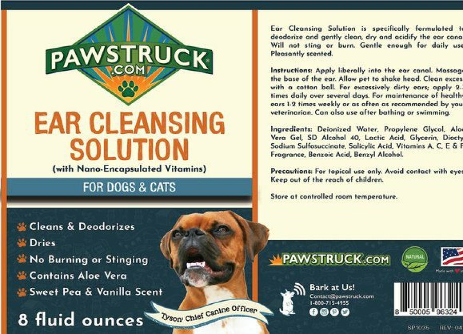 Cat Grooming * | Shop Pawstruck Ear Cleansing Dog & Cat Solution, 8-Oz Bottle