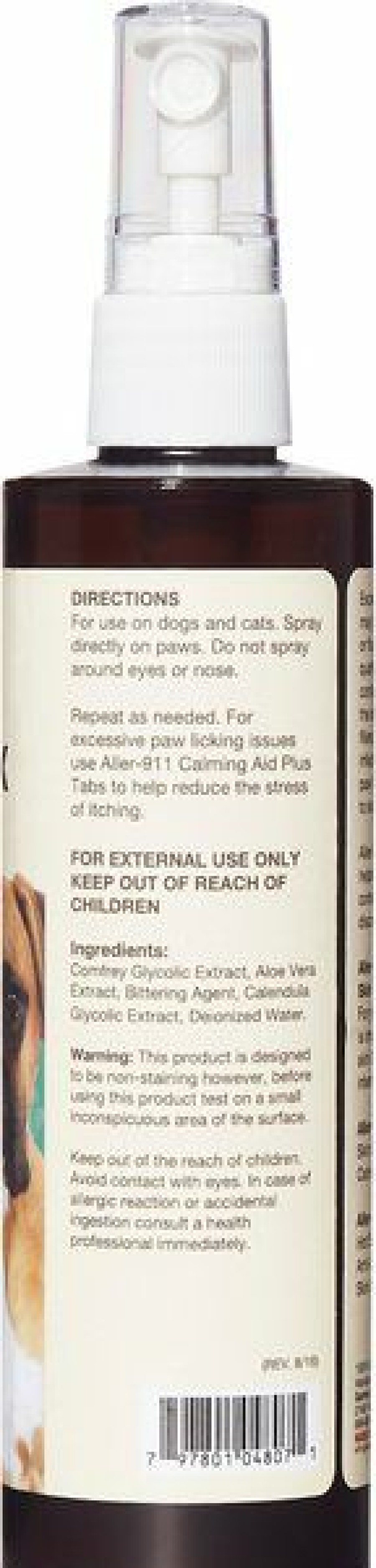 Cat Grooming * | Shop Naturvet Aller-911 Allergy Aid Anti-Lick Paw Plus Aloe Vera Dog & Cat Spray, 8-Oz Bottle