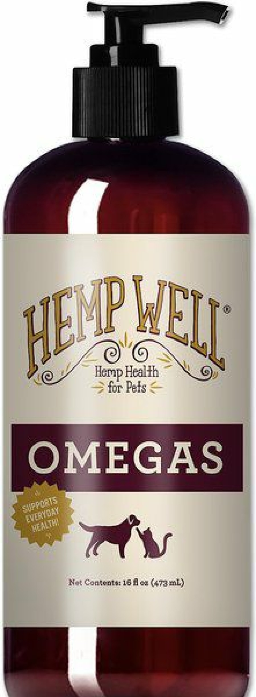 Cat Vitamins & Supplements * | New Hemp Well Hemp Omegas Liquid Cat & Dog Supplement, 16-Oz Bottle