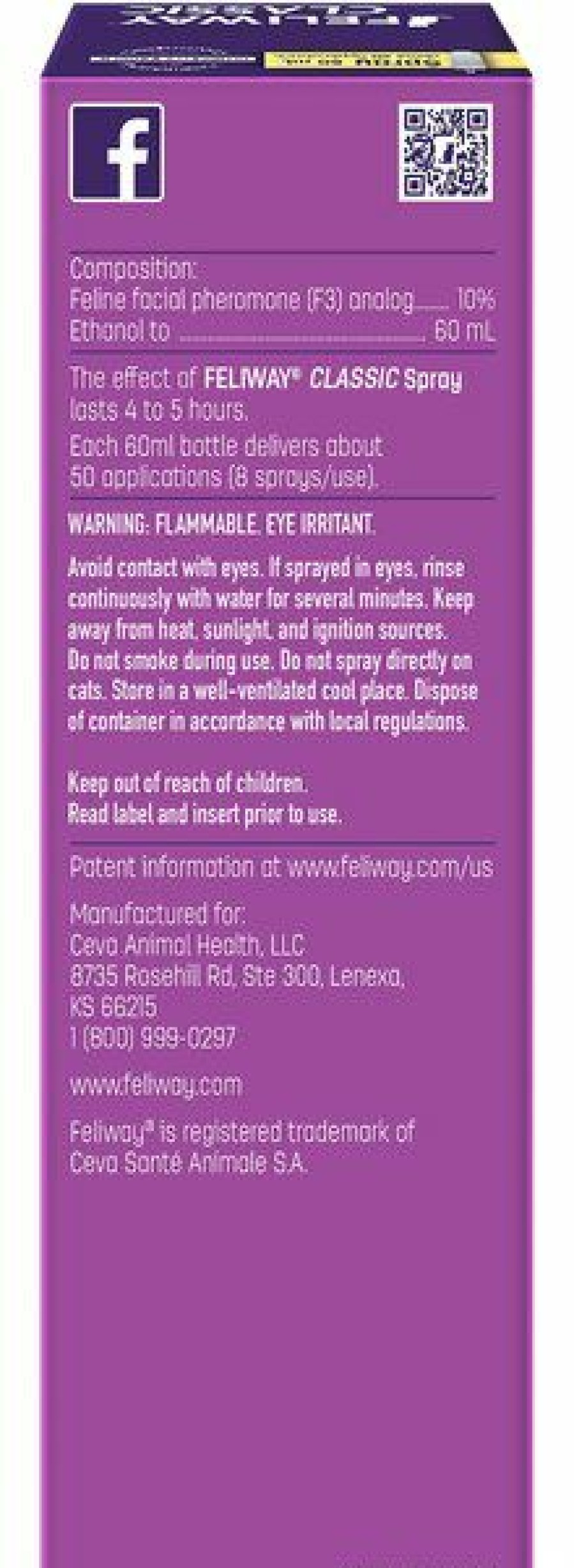 Cat Healthcare * | New Feliway Classic Calming Spray For Cats, 60-Ml