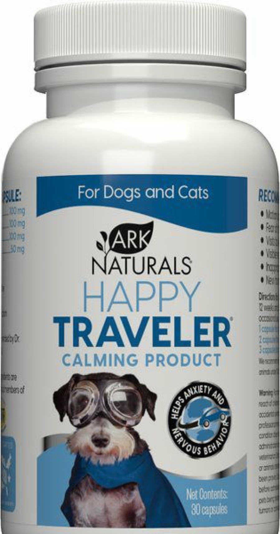 Cat Vitamins & Supplements * | Store Ark Naturals Happy Traveler Capsule Calming Supplement For Dogs & Cats, 30 Capsules