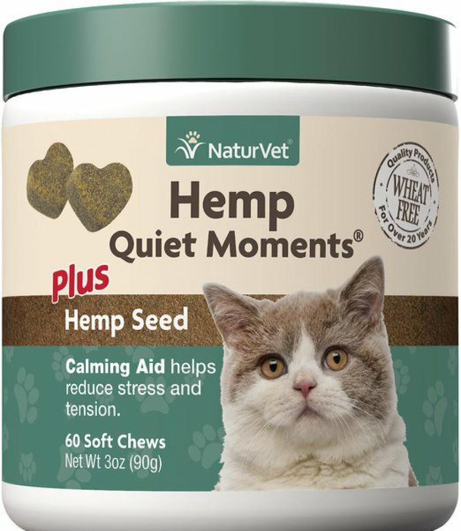 Cat Vitamins & Supplements * | New Naturvet Hemp Quiet Moments Soft Chews Calming Supplement For Cats, 60 Count