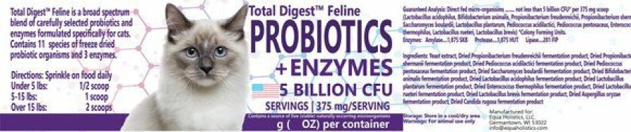 Cat Vitamins & Supplements * | Store Equa Holistics Total Digest Probiotics & Enzymes Cat Supplement