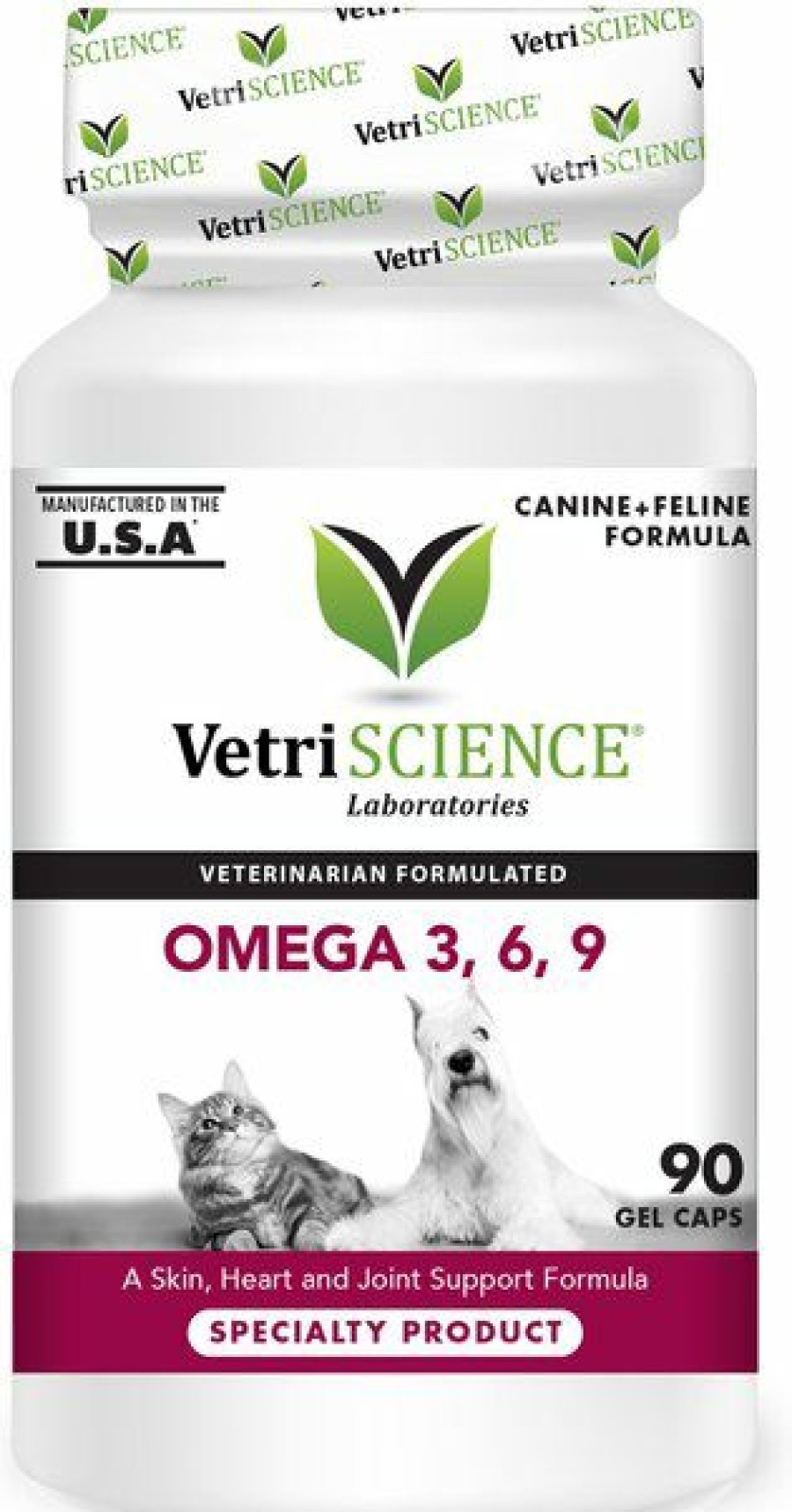 Cat Vitamins & Supplements * | New Vetriscience Omega 3, 6, 9 Softgels Supplement For Cats & Dogs, 90 Count