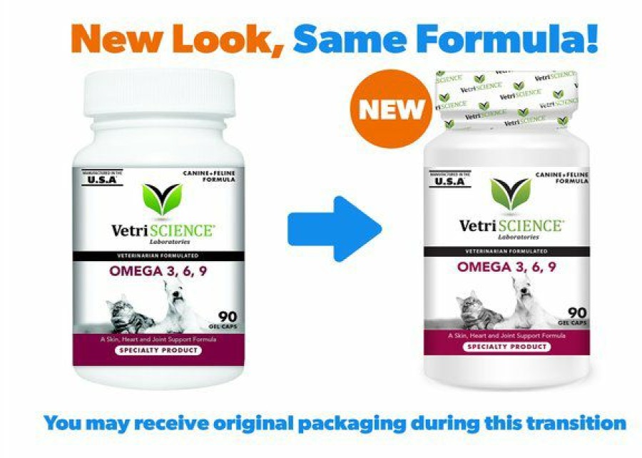 Cat Vitamins & Supplements * | New Vetriscience Omega 3, 6, 9 Softgels Supplement For Cats & Dogs, 90 Count