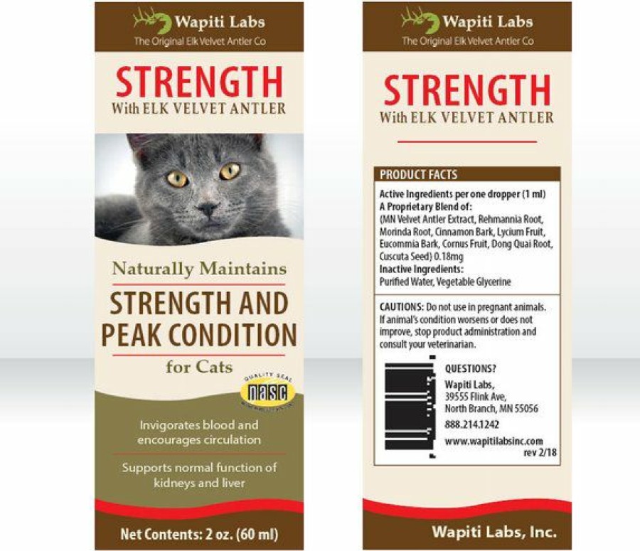 Cat Vitamins & Supplements * | New Wapiti Labs Strength Formula For Peak Condition Cat Supplement, 2-Oz Bottle