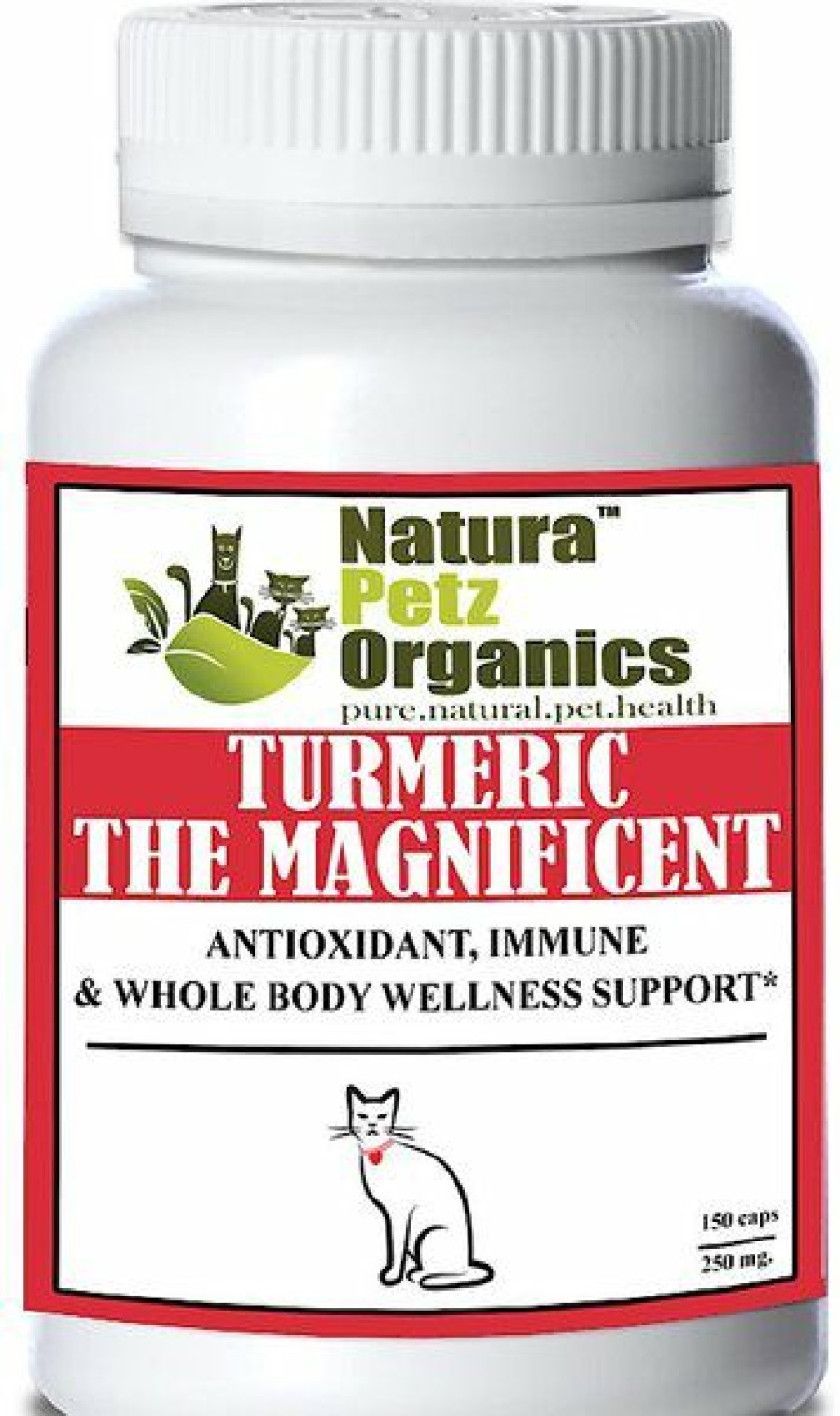 Cat Vitamins & Supplements * | Shop Natura Petz Organics Turmeric The Magnificent Antioxidant, Immune & Whole Body Wellness Support * Cat Supplement, 150 Coun