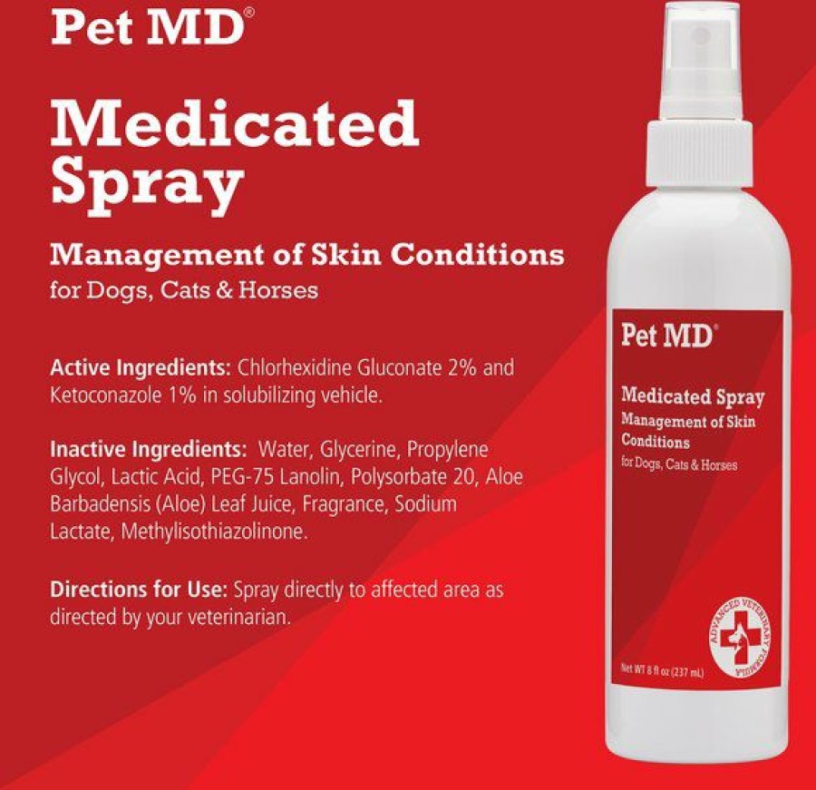 Cat Grooming * | Store Pet Md Antiseptic & Antifungal Medicated Spray For Dogs, Cats & Horses, 8-Oz Bottle