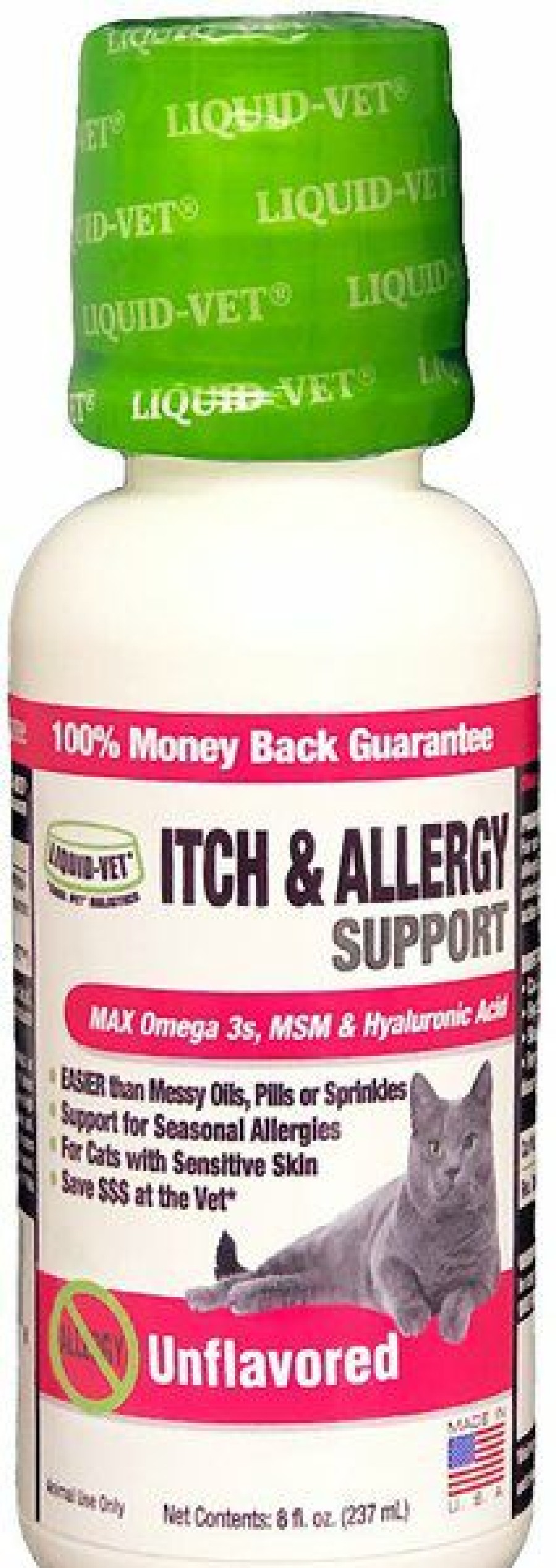 Cat Vitamins & Supplements * | Shop Liquid-Vet Itch & Allergy Support Allergy-Friendly Unflavored Cat Supplement, 8-Oz Bottle