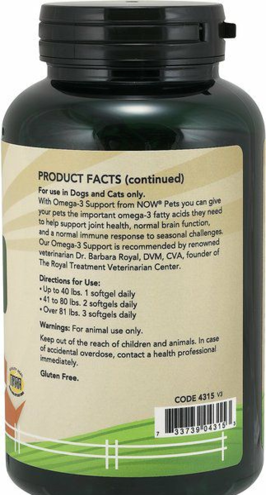 Cat Vitamins & Supplements * | New Now Pets Omega-3 Support Dog & Cat Supplement, 180 Count