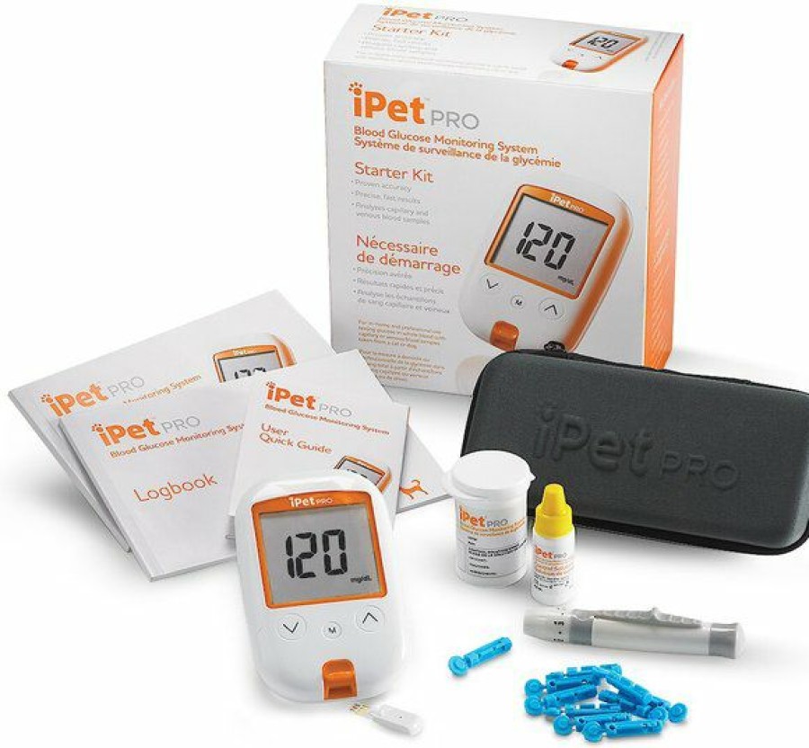 Cat Healthcare * | New Ipet Pro Blood Glucose Monitoring System Starter Kit For Dogs & Cats