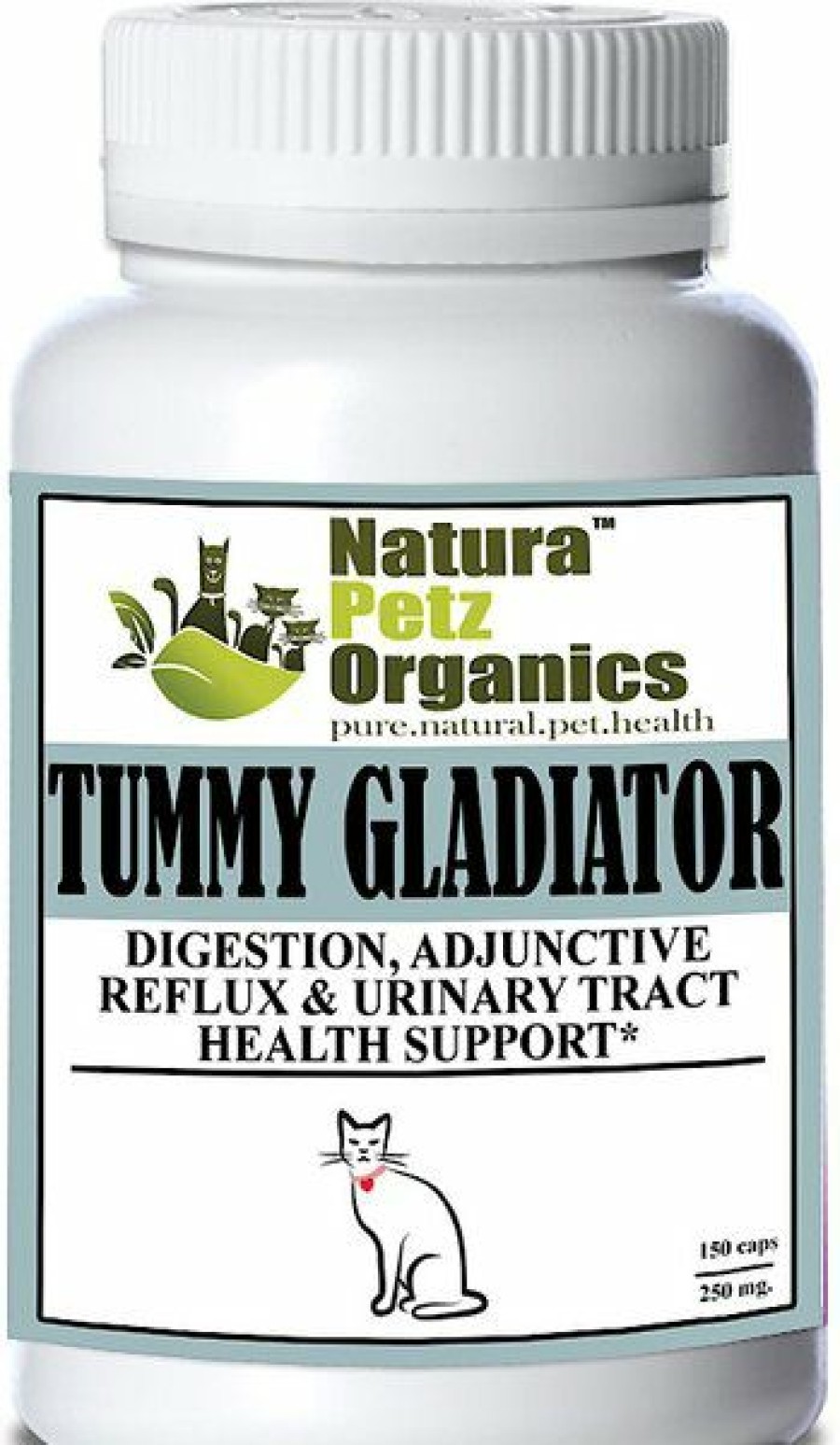 Cat Vitamins & Supplements * | New Natura Petz Organics Tummy Gladiator Digestion, Adjunctive Reflux & Urinary Tract Support* Cat Supplement, 150 Count