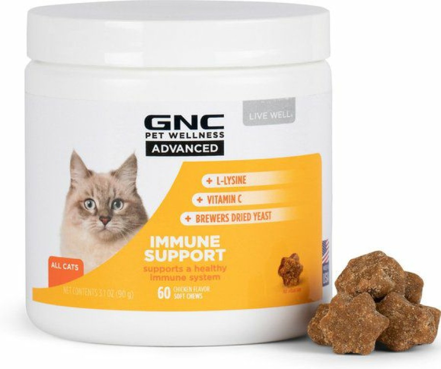 Cat Vitamins & Supplements * | New Gnc Pets Advanced Immune Support Chicken Flavor Soft Chews Cat Supplement, 60 Count