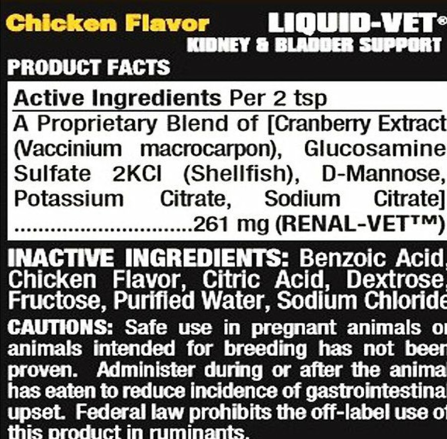 Cat Vitamins & Supplements * | Limited Edition Liquid-Vet Kidney & Bladder Support Chicken Flavor Cat Supplement, 8-Oz Bottle