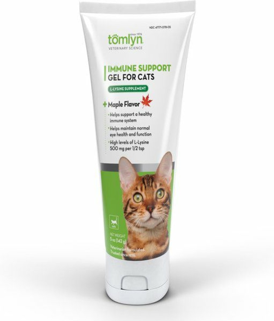 Cat Vitamins & Supplements * | Outlet Tomlyn Immune Support L-Lysine Maple Flavor Gel Immune Supplement For Cats, 5-Oz Tube