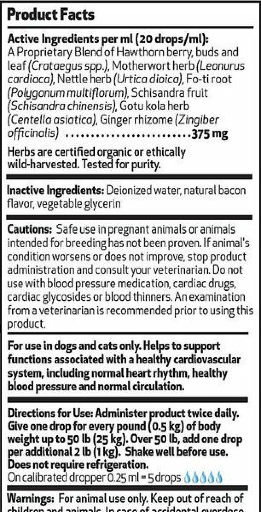 Cat Vitamins & Supplements * | Shop Pet Wellbeing Young At Heart Bacon Flavored Liquid Heart Supplement For Dogs & Cats