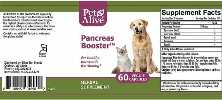 Cat Vitamins & Supplements * | Limited Edition Petalive Pancreas Booster Dog & Cat Supplement, 60 Count