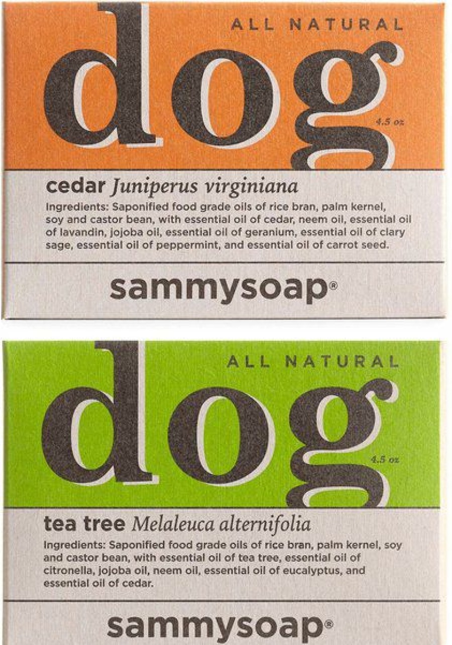 Cat Healthcare * | Discount Sammysoap Two Pack Tea Tree & Cedar Dog & Cat Soap, Green & Orange, 4.5-Oz Bar