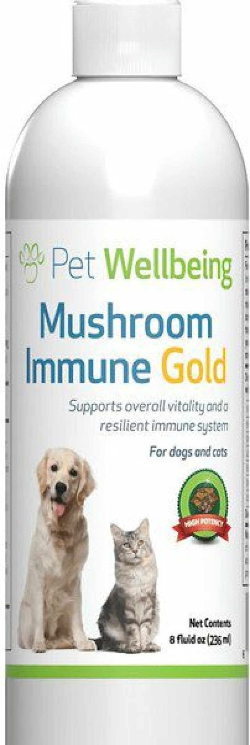 Cat Vitamins & Supplements * | Outlet Pet Wellbeing Mushroom Immune Gold Bacon Flavored Liquid Immune Supplement For Cats & Dogs, 8-Oz Bottle