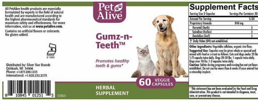 Cat Vitamins & Supplements * | Limited Edition Petalive Gumz-N-Teeth Gum & Teeth Health Dog & Cat Supplement, 60 Count