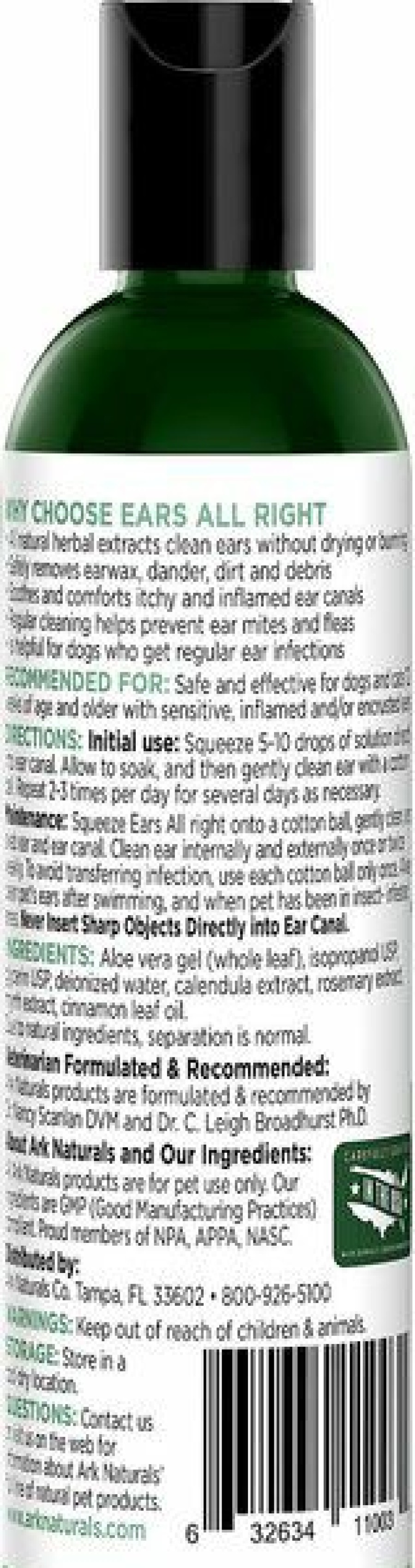 Cat Grooming * | New Ark Naturals Ears All Right Dog & Cat Gentle Cleaning Lotion, 4-Oz Bottle