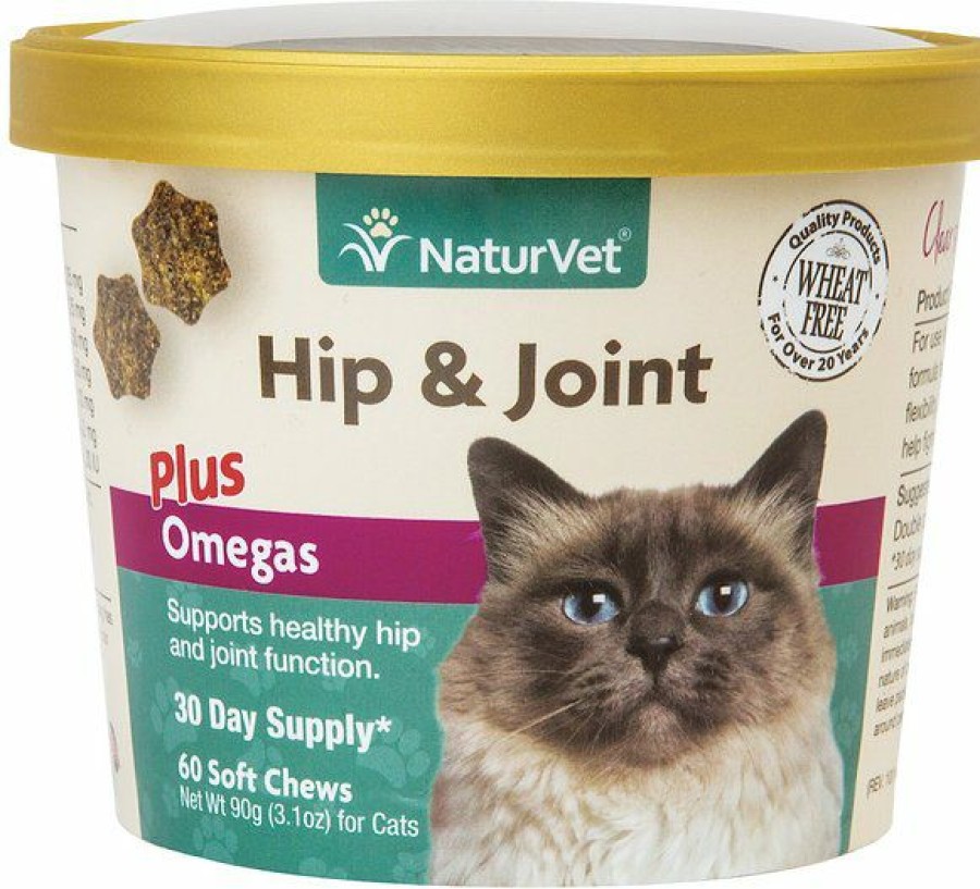 Cat Vitamins & Supplements * | New Naturvet Hip & Joint Plus Omegas Soft Chews Joint Supplement For Cats, 60 Count