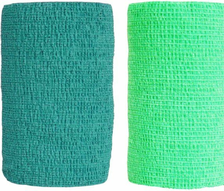 Cat Healthcare * | Limited Edition Bundle: Andover Healthcare Coflex Vet Horse, Dog & Cat Bandage, Teal, 4-In + Andover Healthcare Coflex Vet Horse, Dog & Cat Bandage, Neon Green, 4-In