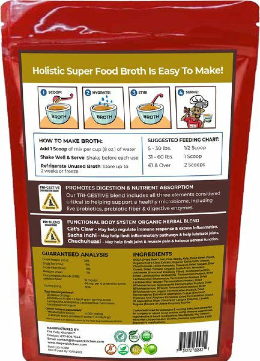 Cat Vitamins & Supplements * | New The Petz Kitchen Holistic Super Food Broth Joint Support Concentrate Powder Beef Flavor Dog & Cat Supplement, 4.5-Oz Bag