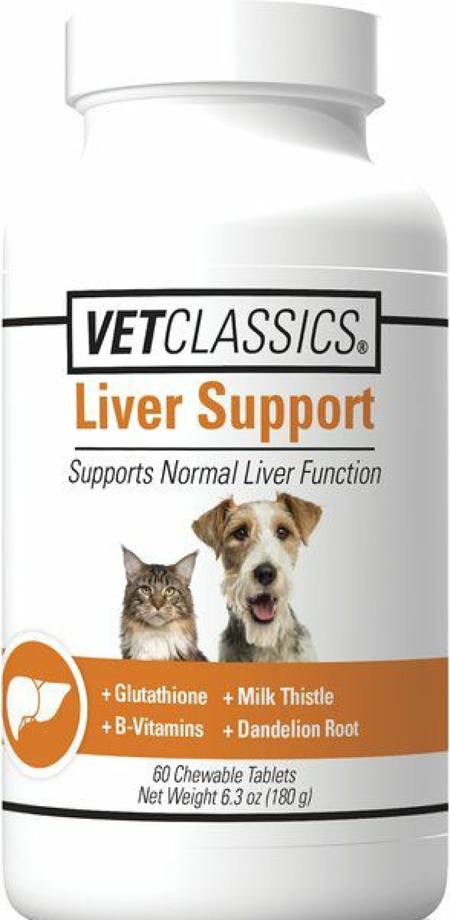 Cat Vitamins & Supplements * | Shop Vetclassics Liver Support Chewable Tablets Dog & Cat Supplement, 60 Count