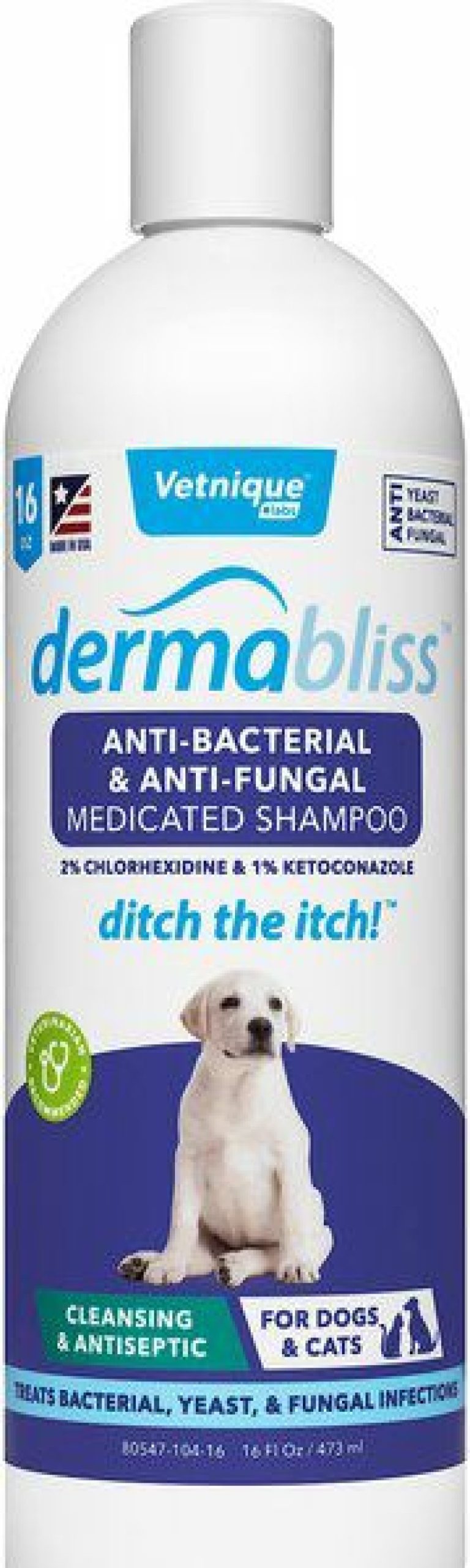 Cat Grooming * | Discount Vetnique Labs Dermabliss Medicated Shampoo Anti-Bacterial & Anti-Fungal Medicated Dog & Cat Shampoo, 16-Oz Bottle