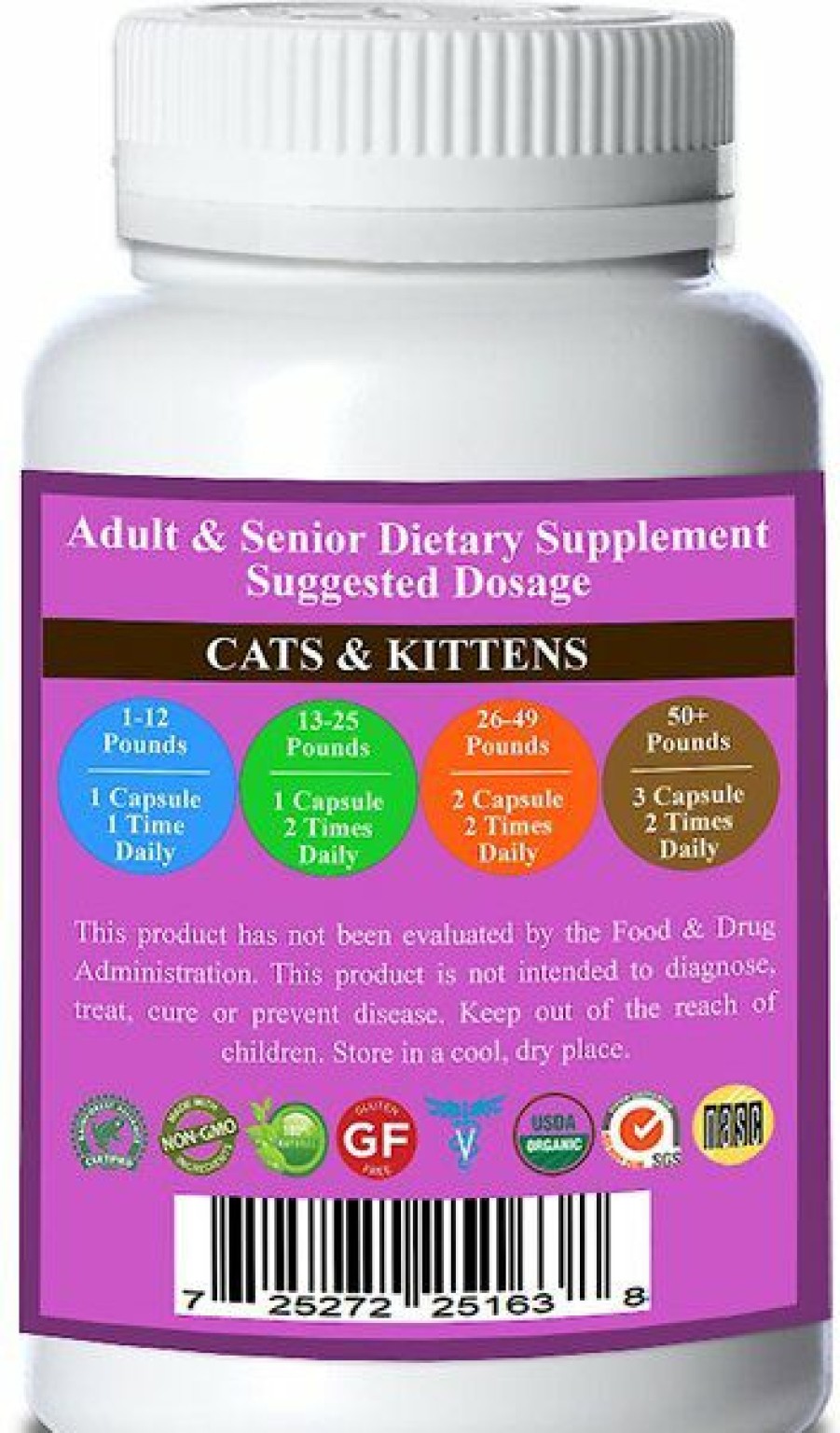 Cat Vitamins & Supplements * | New Natura Petz Organics Body Bliss Omega 3 & 6 Super Food + Heart, Brain Joint, Blood & Coat Support* Cat Supplement, 150 Count