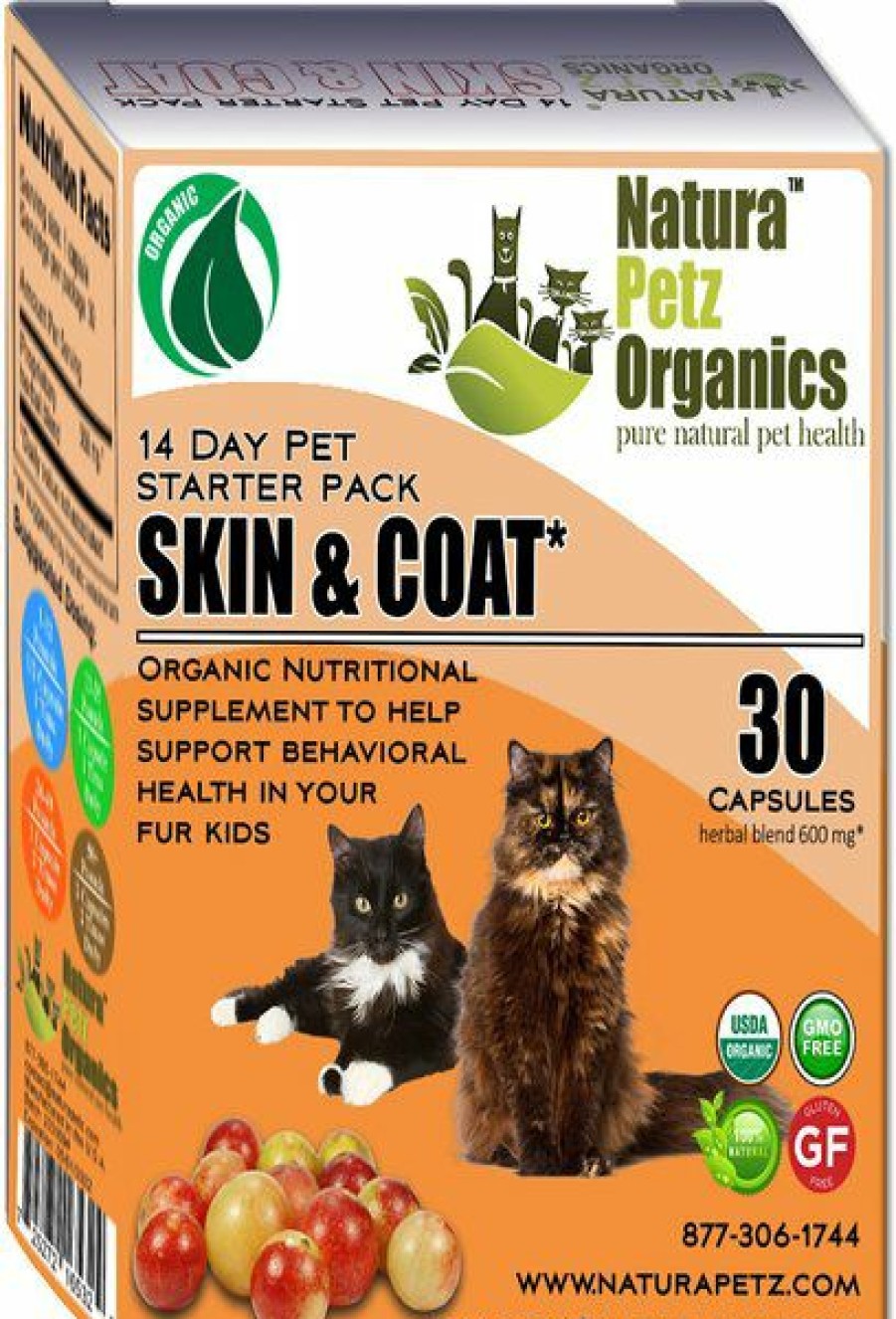 Cat Vitamins & Supplements * | Limited Edition Natura Petz Organics Skin & Coat Starter Cat Supplement, 30 Count