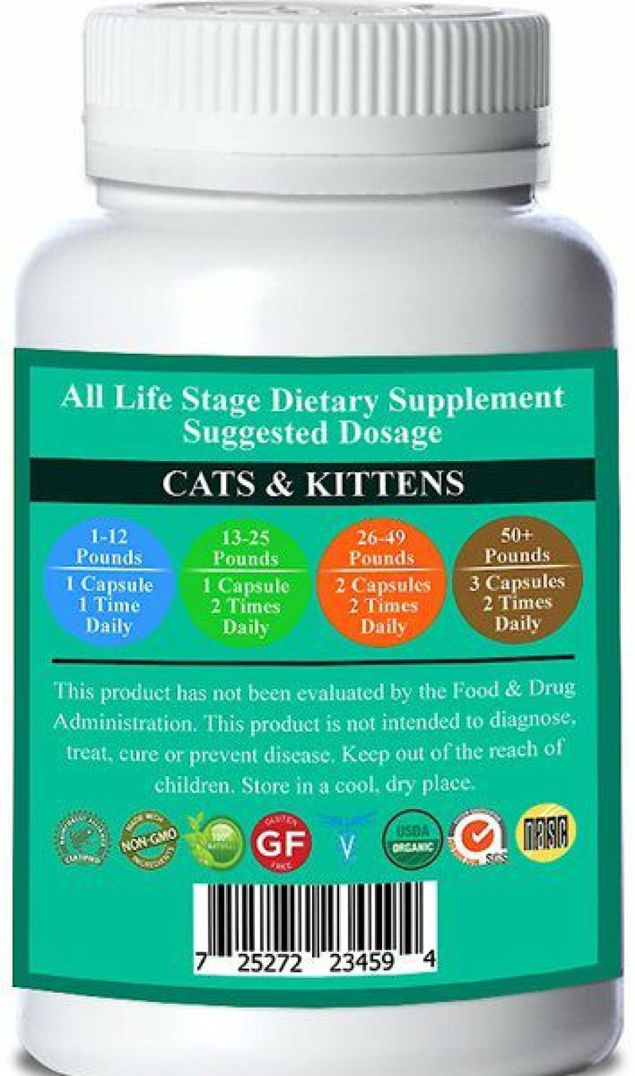 Cat Vitamins & Supplements * | New Natura Petz Organics Bionic Body Cat Supplement, 90 Count