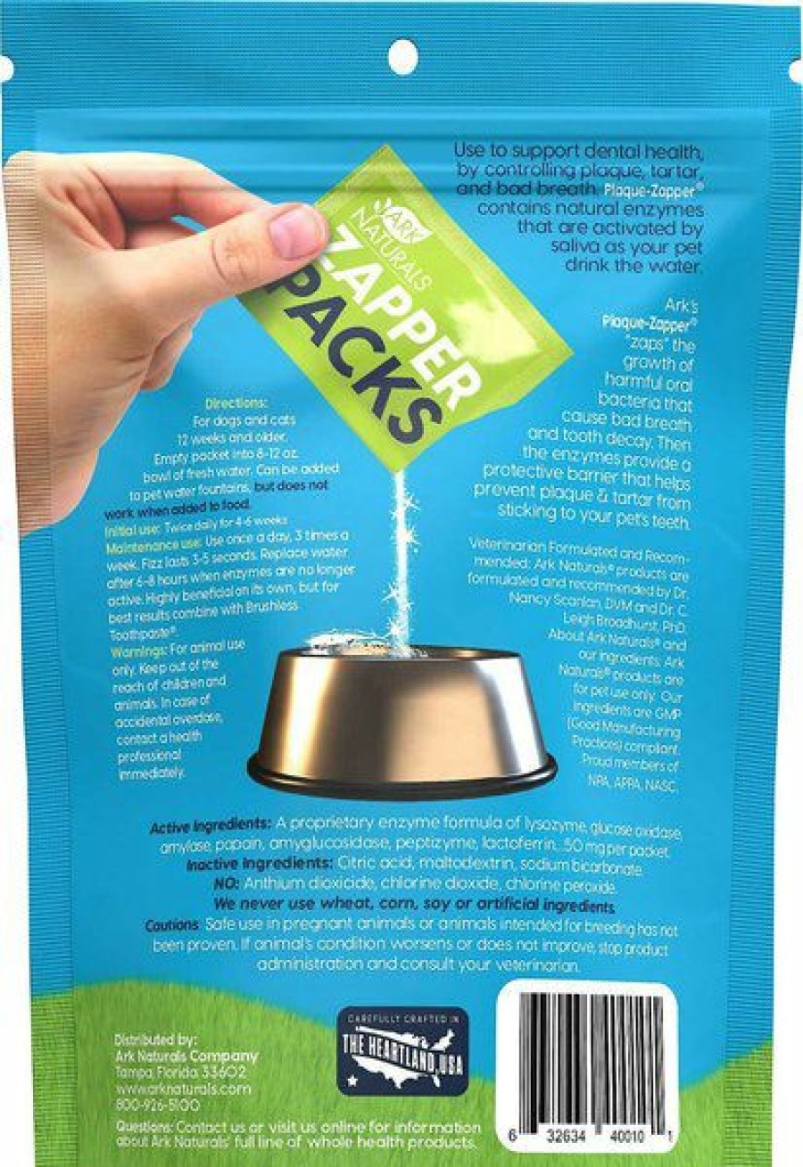 Cat Healthcare * | New Ark Naturals Plaque-Zapper Small & Medium Dog & Cat Dental Water Additive Pouches