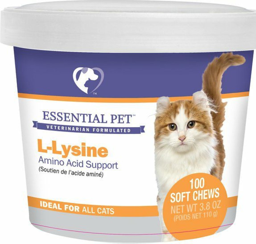 Cat Vitamins & Supplements * | Shop 21St Century Essential Pet L-Lysine Amino Acid Support Soft Chews Cat Supplement, 100 Count