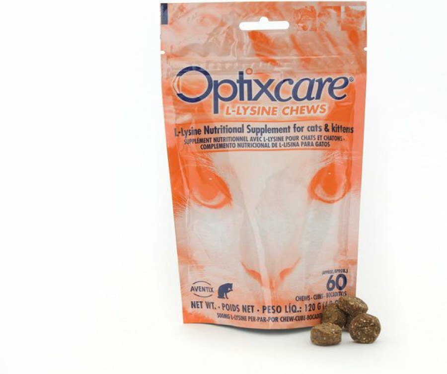 Cat Vitamins & Supplements * | New Optixcare L-Lysine Cat Chews, 60 Count Bag