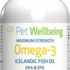 Cat Vitamins & Supplements * | Shop Pet Wellbeing Omega-3 Skin & Itch Liquid Skin & Coat Supplement For Dogs & Cats, 8-Oz Bottle