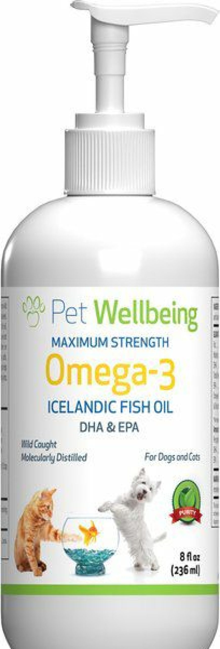 Cat Vitamins & Supplements * | Shop Pet Wellbeing Omega-3 Skin & Itch Liquid Skin & Coat Supplement For Dogs & Cats, 8-Oz Bottle