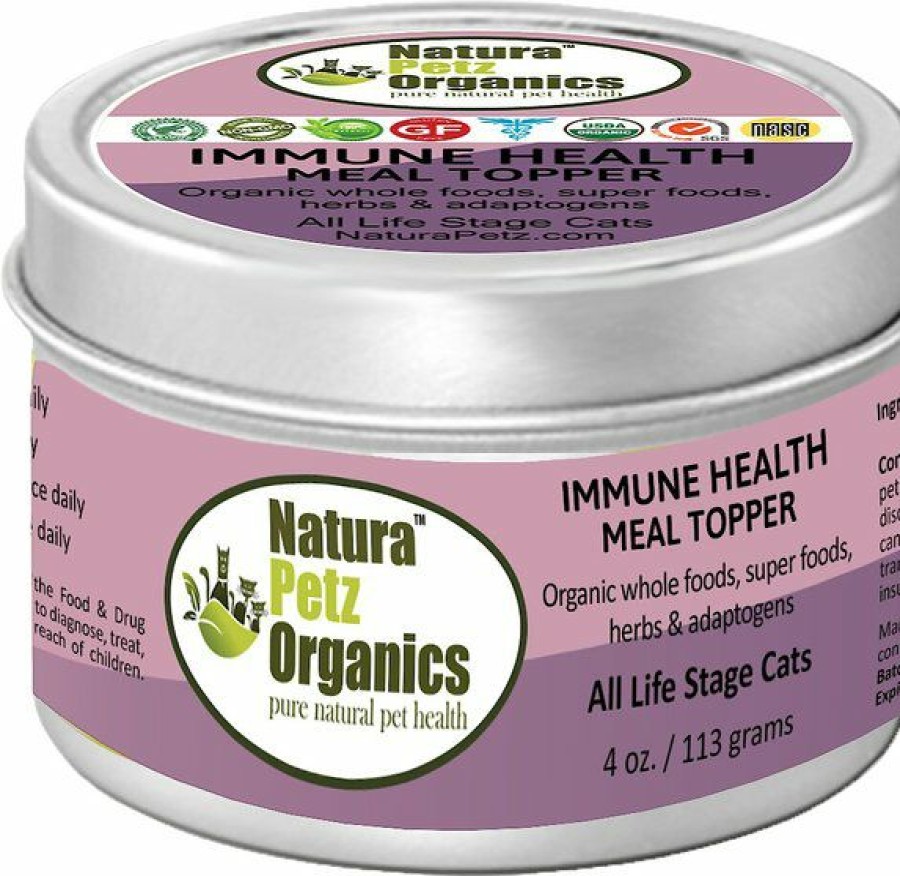 Cat Vitamins & Supplements * | New Natura Petz Organics Immune Health Turkey Flavored Powder Immune Supplement For Cats, 4-Oz Tin