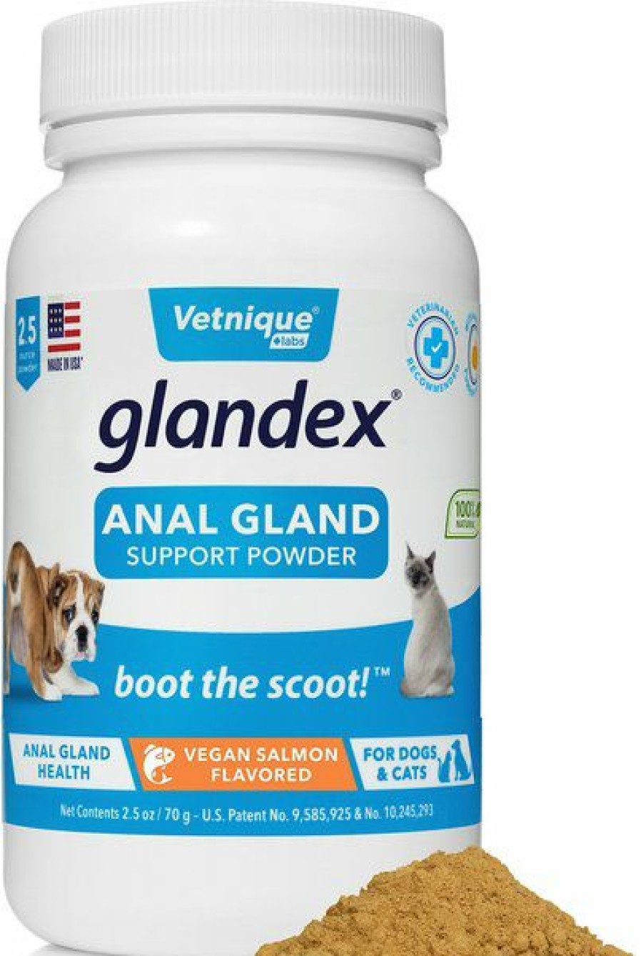 Cat Vitamins & Supplements * | New Vetnique Labs Glandex Anal Gland & Probiotic Salmon Flavored Pumpkin Fiber & Digestive Vegan Powder Supplement For Dogs & Cats