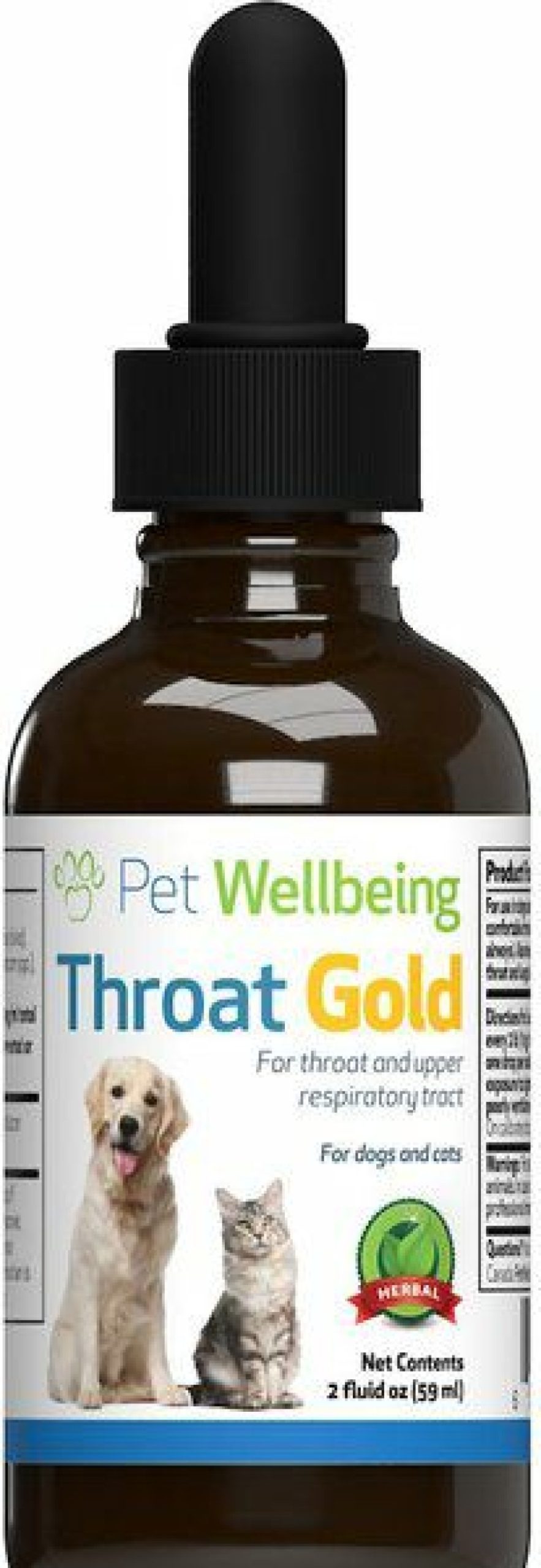 Cat Vitamins & Supplements * | Shop Pet Wellbeing Throat Gold Bacon Flavored Liquid Respiratory Supplement For Dogs & Cats