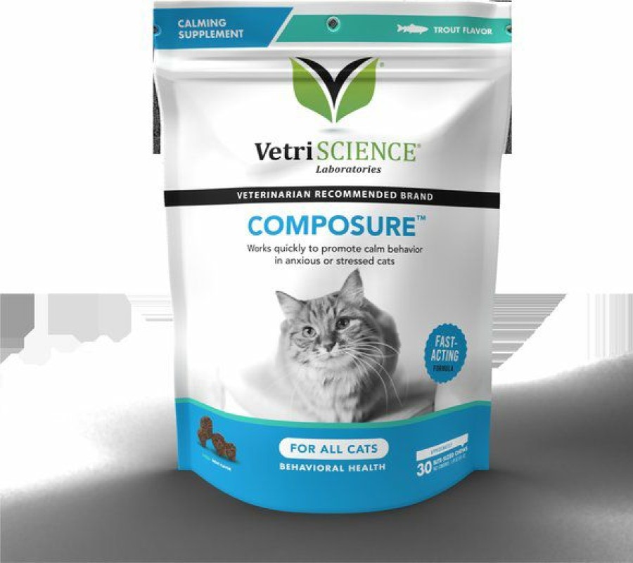 Cat Vitamins & Supplements * | Shop Vetriscience Composure Trout Flavored Soft Chews Calming Supplement For Cats, 30 Count