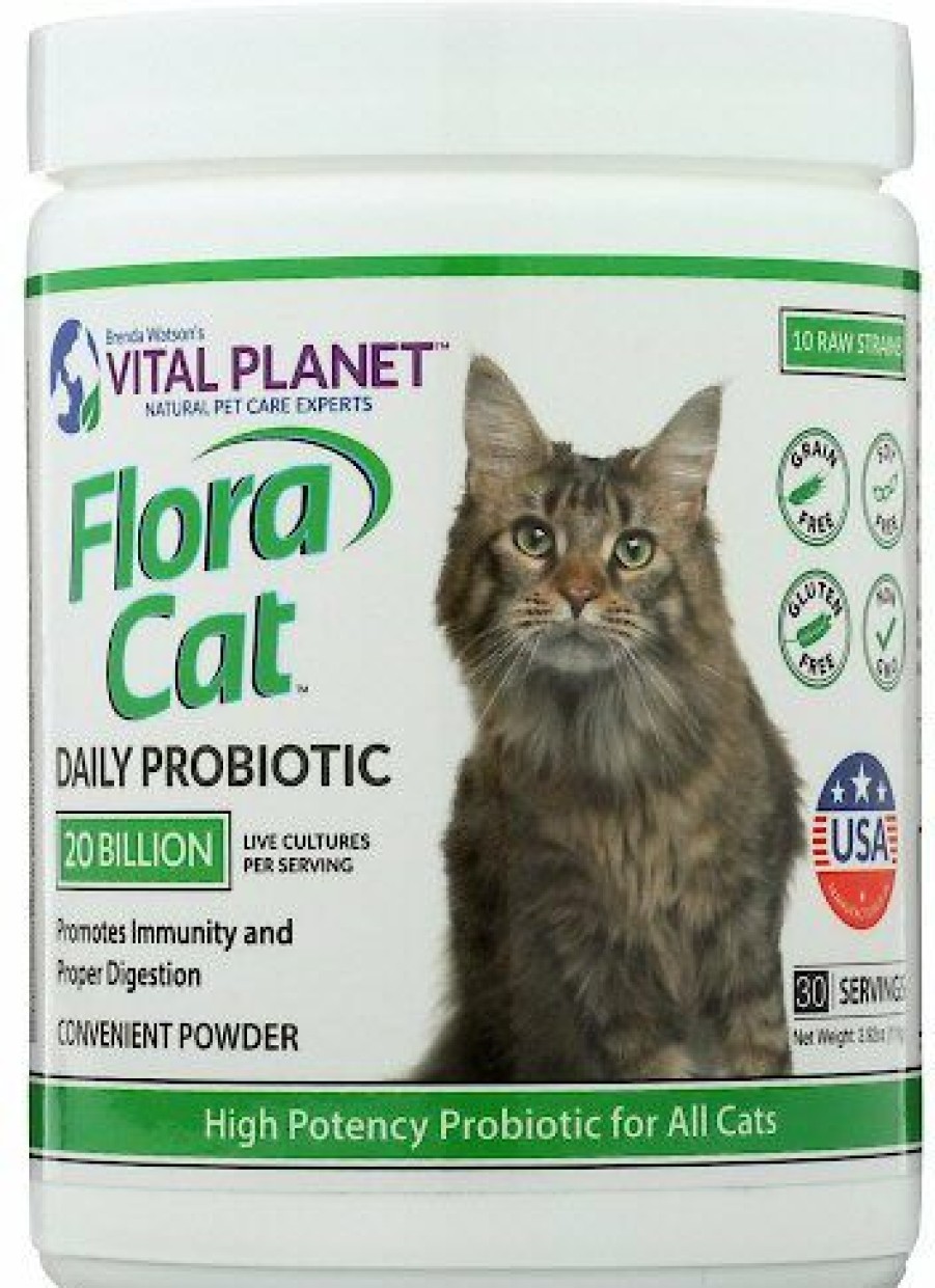 Cat Vitamins & Supplements * | Discount Vital Planet Flora Cat Daily Probiotic Powder Cat Supplement, 3.9-Oz Jar