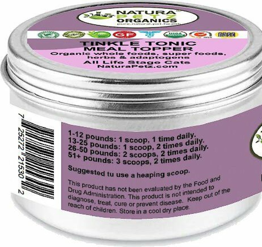 Cat Vitamins & Supplements * | New Natura Petz Organics Tinkle Tonic Meal Topper* Urethral Blockage Support* Cat Supplement, 4-Oz Jar