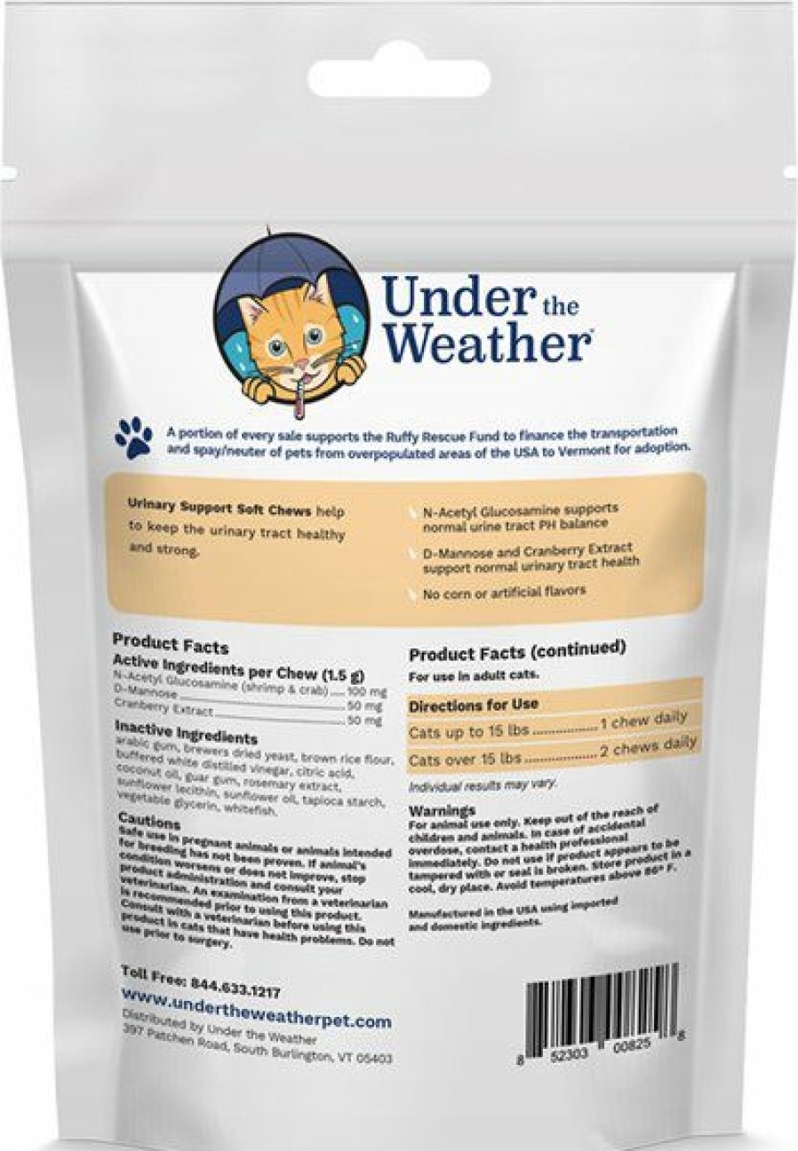 Cat Vitamins & Supplements * | New Under The Weather Urinary Support Soft Chews Cat Supplement, 60 Count