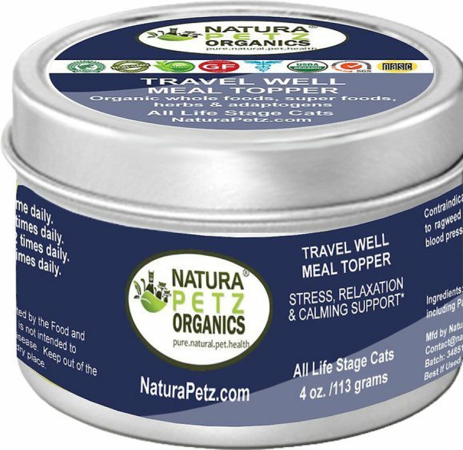 Cat Vitamins & Supplements * | Shop Natura Petz Organics Nature Petz Organics Travel Well Meal Topper* Stress, Relaxation & Calming Support* Cat Supplement, 4-Oz Jar