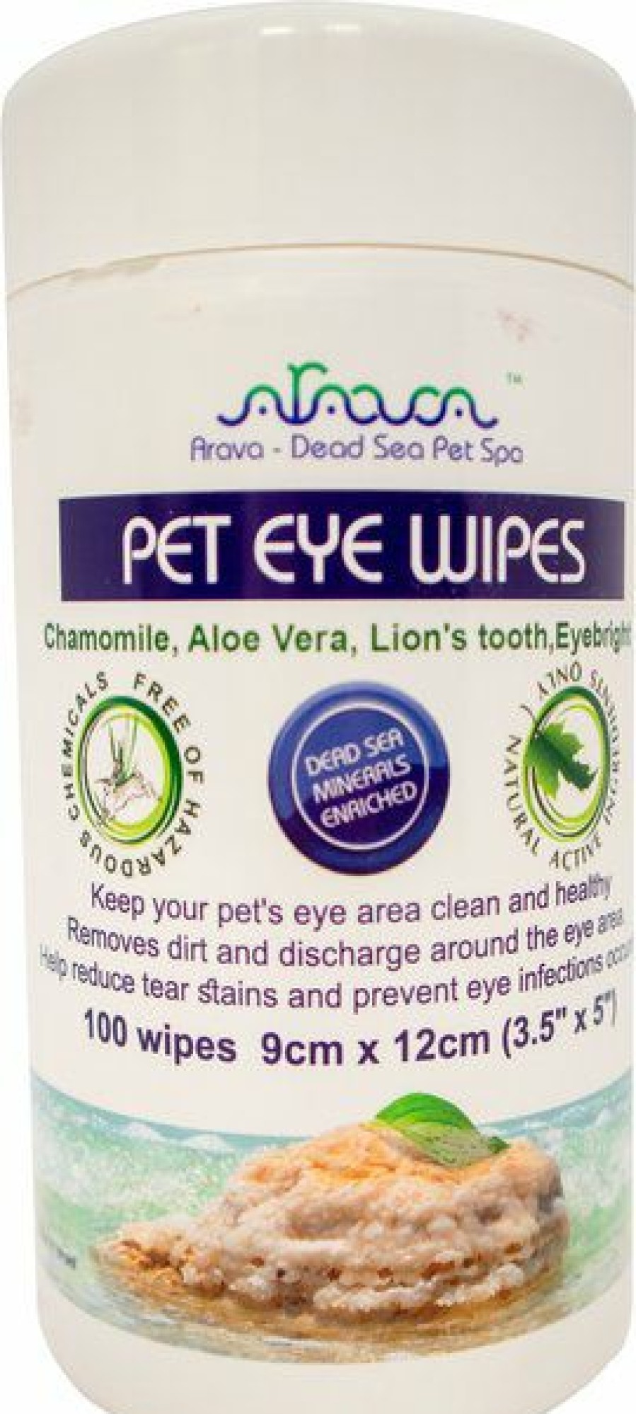 Cat Grooming * | Shop Arava Dead Sea Pet Spa Dog & Cat Eye Wipes, 100 Count